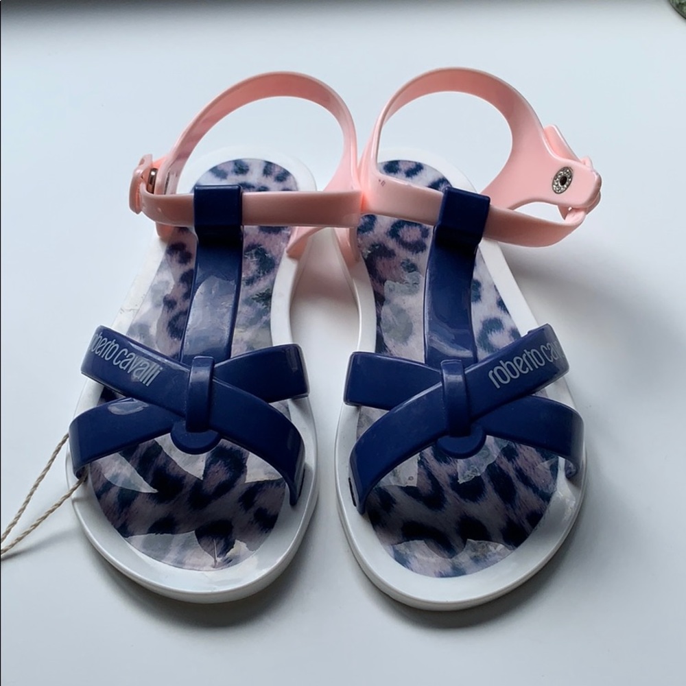 Kids Roberto Cavalli logo sandals